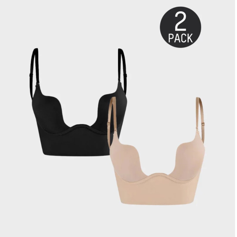 Low Back Secret Plunge 2 Pack Bra - size C/D 38